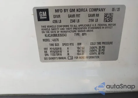 2020 Buick Encore Fwd Preferred from USA, damaged, VIN KL4CJASB0LB350343